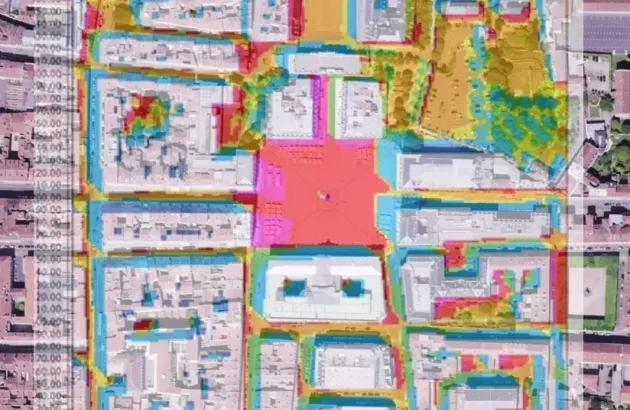 Illustration of Îlots de chaleur urbains et imperméabilisation