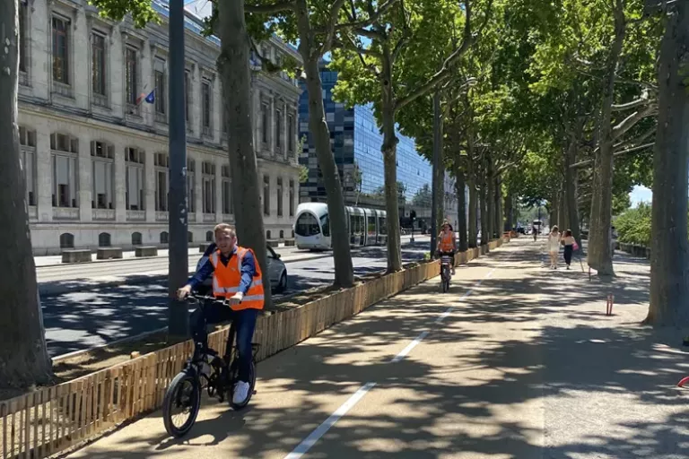 chantier mobilité douce à Lyon