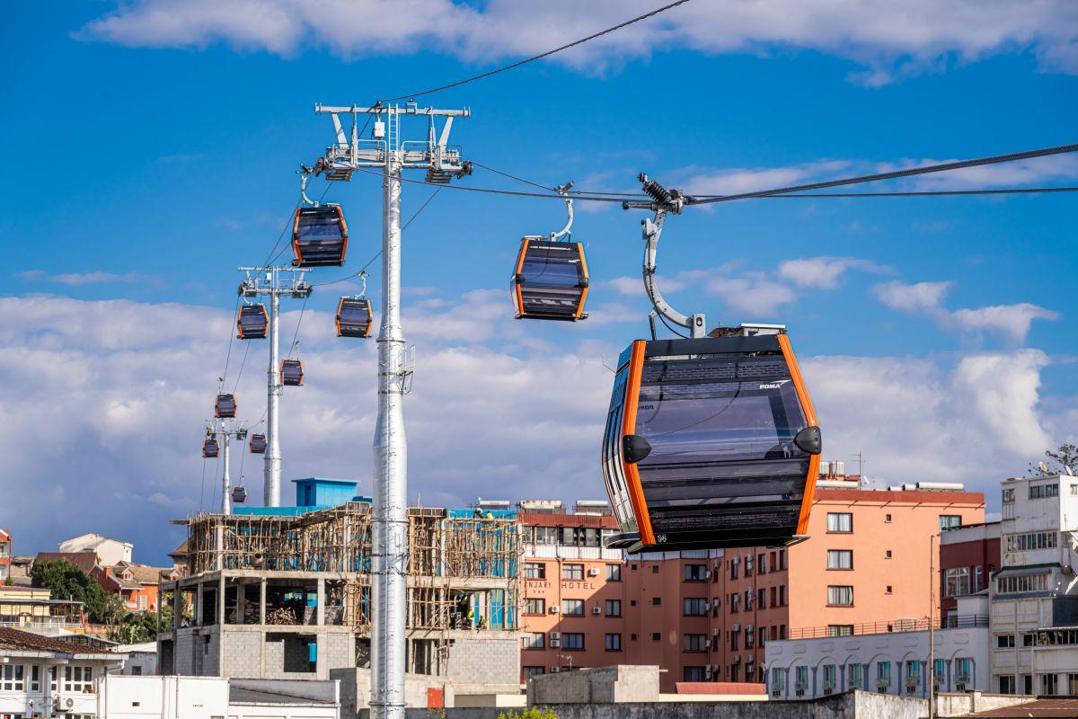 Les télécabines du téléphérique de Madagascar