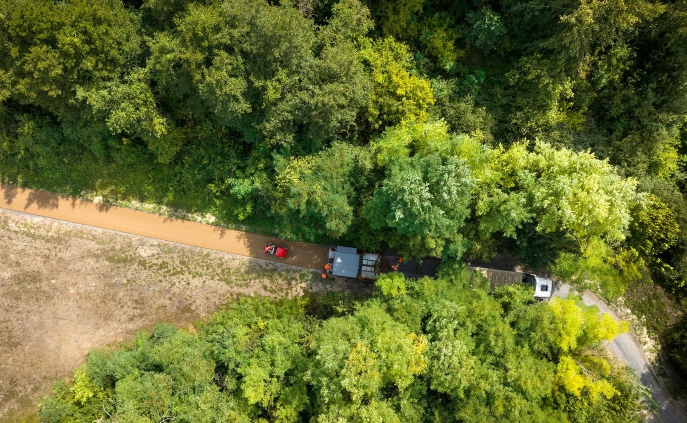 Pose de Vegecol pour une voie verte de l'Oise
